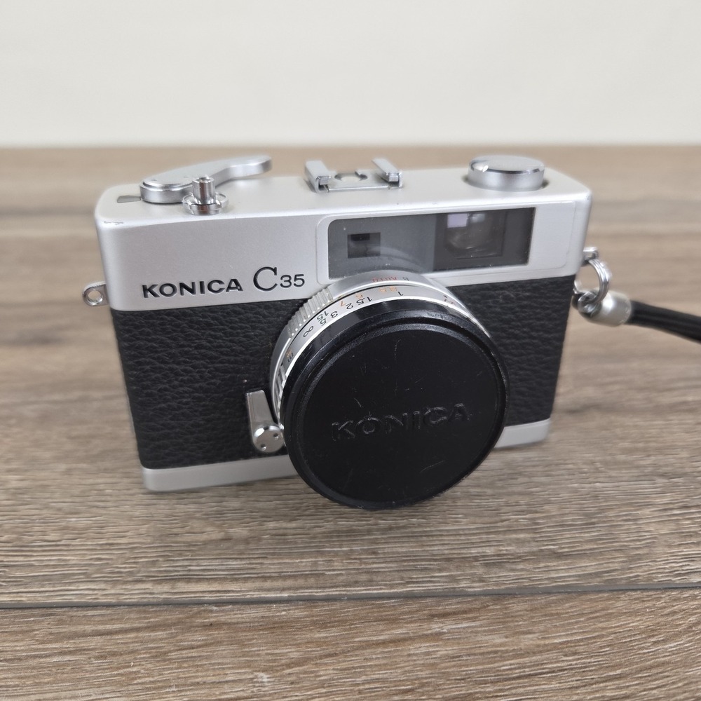 Konica C35 Compact 35mm Film Rangefinder Camera with Hexanon 38mm & Cap V21